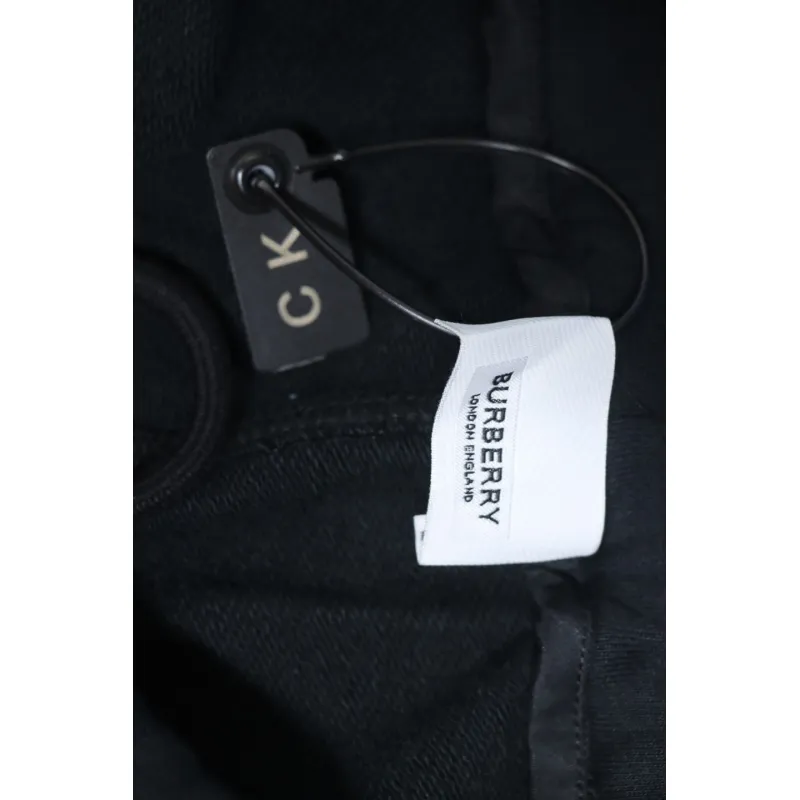 Top Quality Burberry Check Label Cotton Jogging Pants Black 