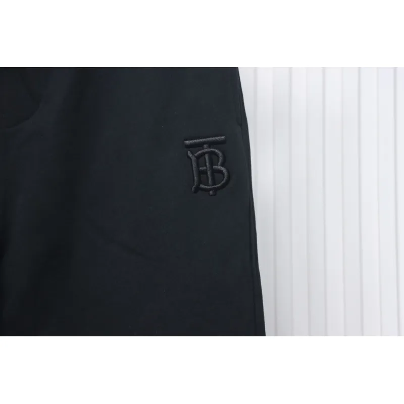 Top Quality Burberry Check Label Cotton Jogging Pants Black 