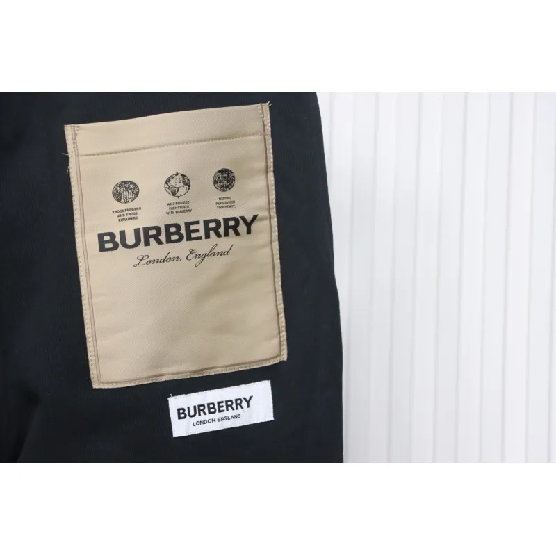 Top Quality Burberry Check Label Cotton Jogging Pants Black 