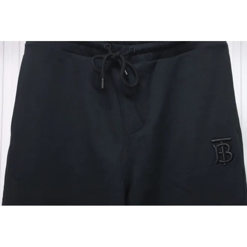 Top Quality Burberry Check Label Cotton Jogging Pants Black 