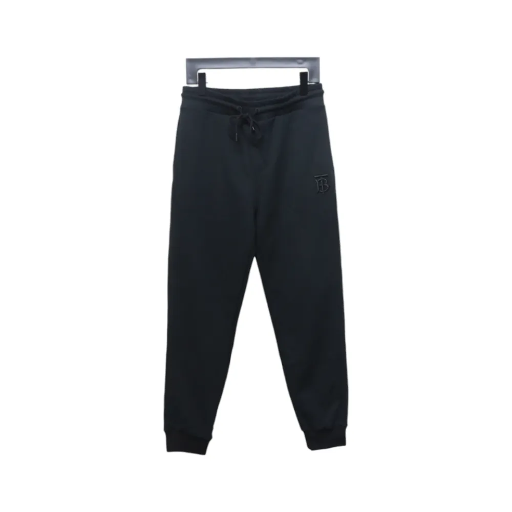 Top Quality Burberry Check Label Cotton Jogging Pants Black 
