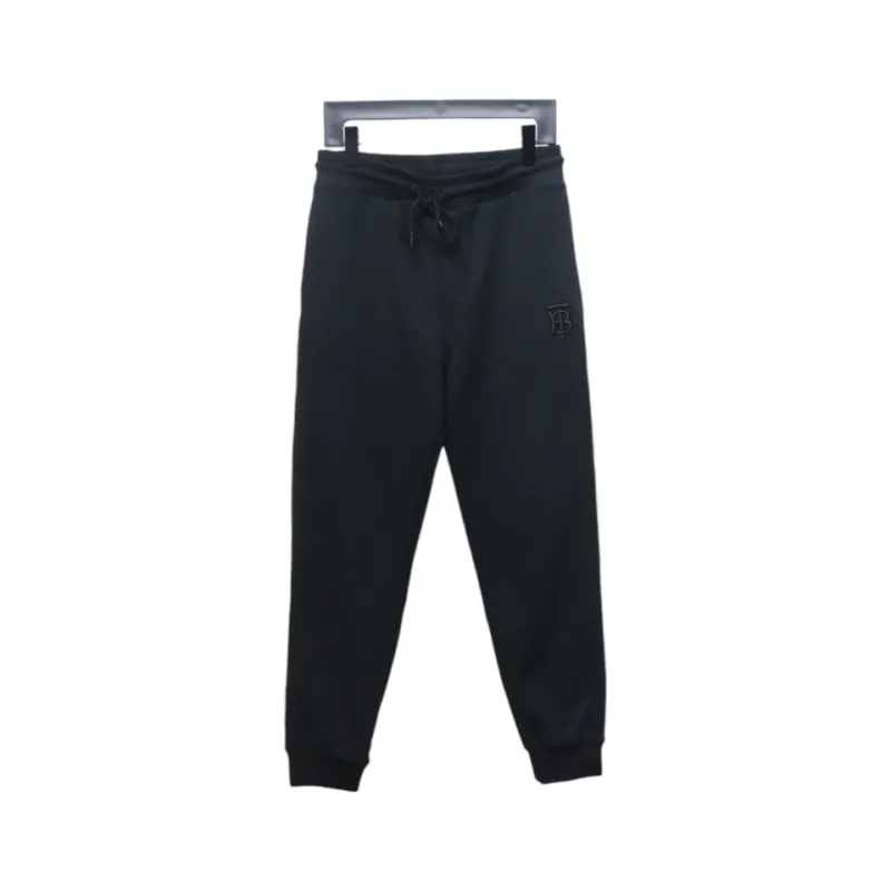 Top Quality Burberry Check Label Cotton Jogging Pants Black 
