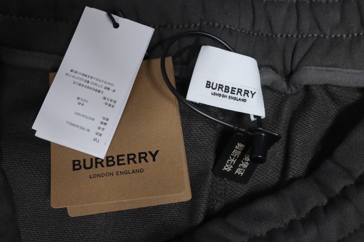 Top Quality Burberry Check Label Cotton Jogging Pants Brown 
