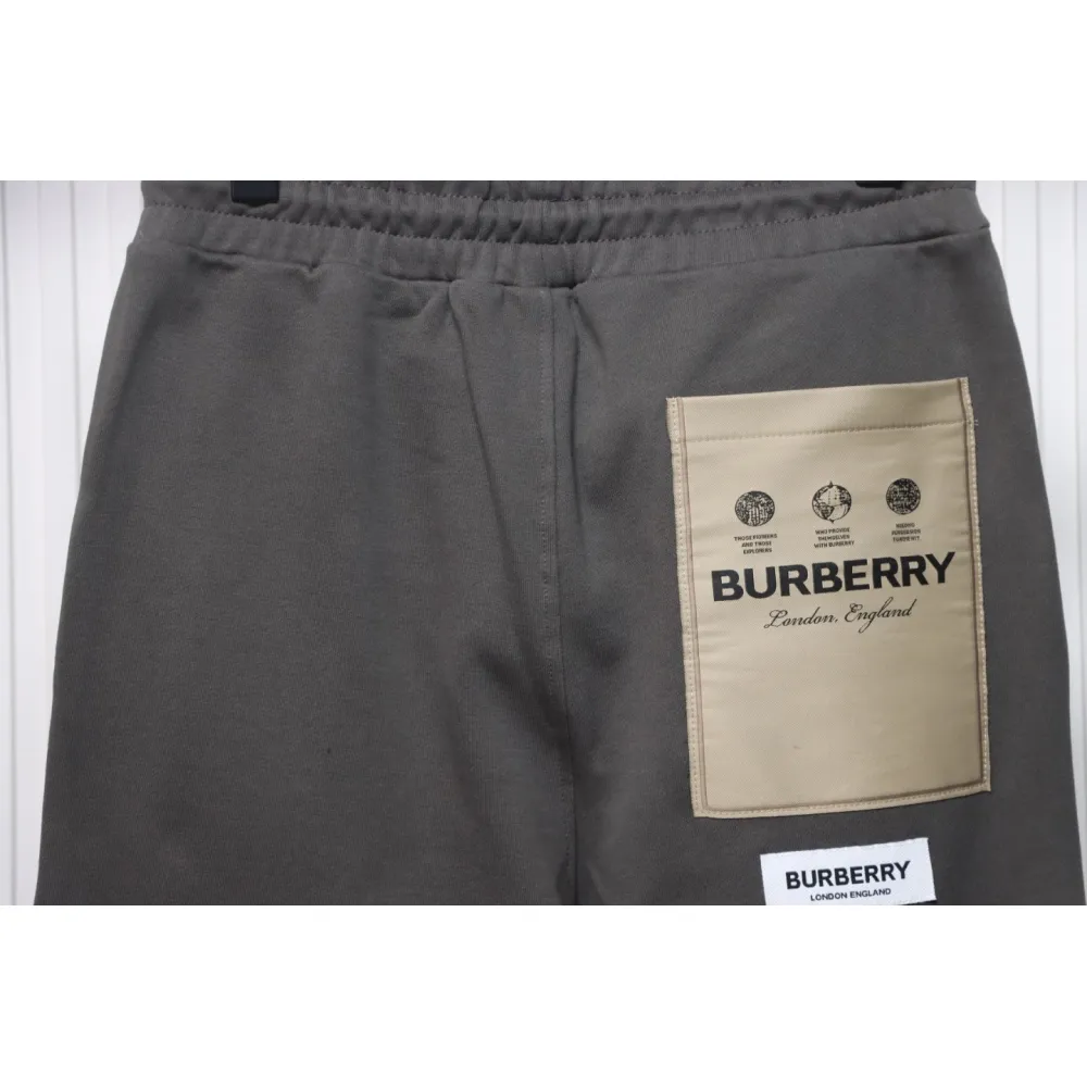 Top Quality Burberry Check Label Cotton Jogging Pants Brown 