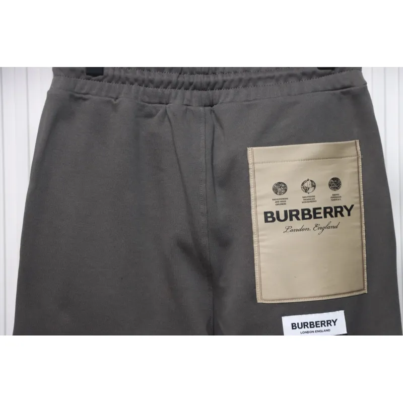 Top Quality Burberry Check Label Cotton Jogging Pants Brown 