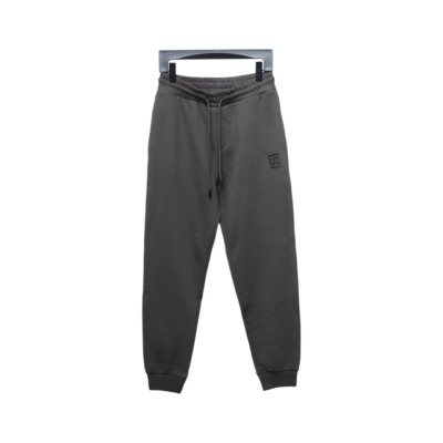 Top Quality Burberry Check Label Cotton Jogging Pants Brown  01