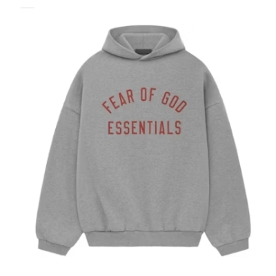 Top Quality Fear of God Essentials Fleece Hoodie Dark Heather  01