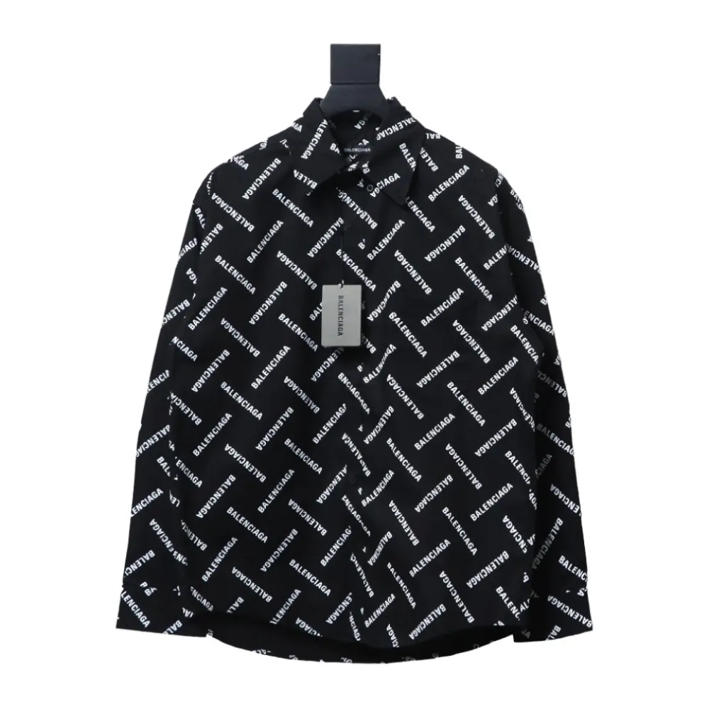 Top Quality Balenciaga Cross Twill Long Sleeve Shirt