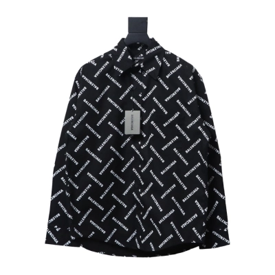 Top Quality Balenciaga Cross Twill Long Sleeve Shirt 01