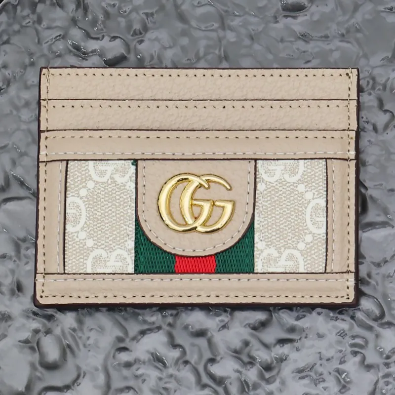  Top Quality Gucci Apricot Striped Ribbon Card Case