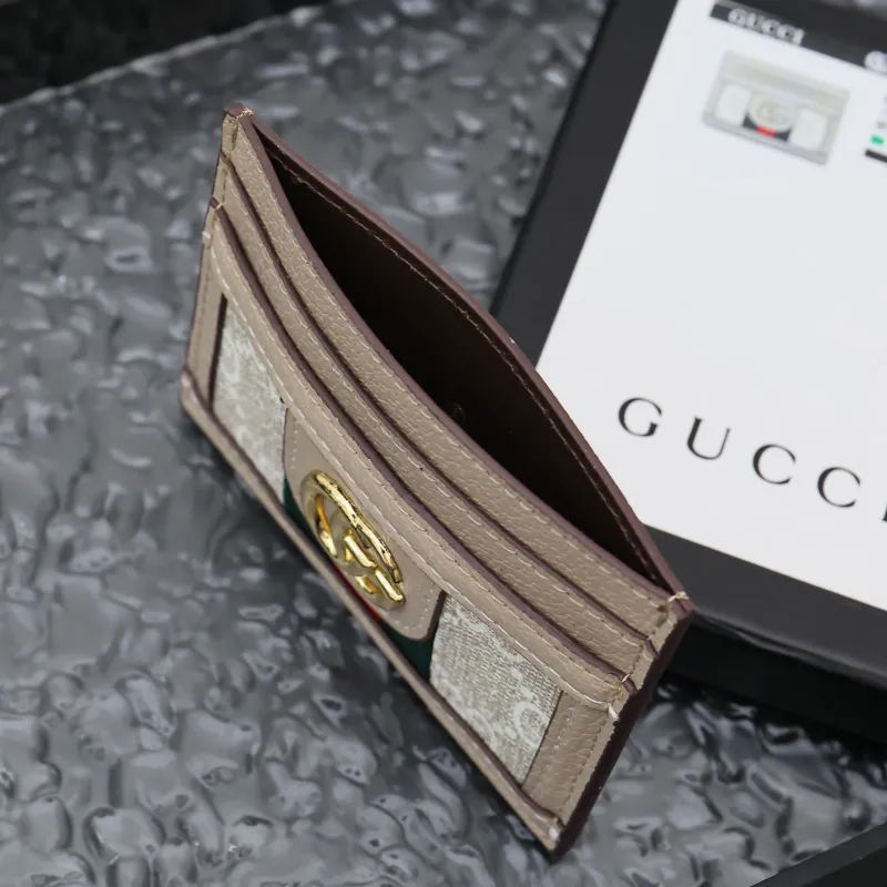  Top Quality Gucci Apricot Striped Ribbon Card Case