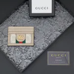  Top Quality Gucci Apricot Striped Ribbon Card Case