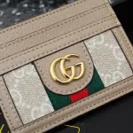  Top Quality Gucci Apricot Striped Ribbon Card Case
