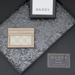  Top Quality Gucci Apricot Striped Ribbon Card Case