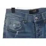 Top Quality AMIRI Washed blue ripped jeans