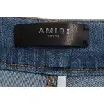 Top Quality AMIRI Washed blue ripped jeans