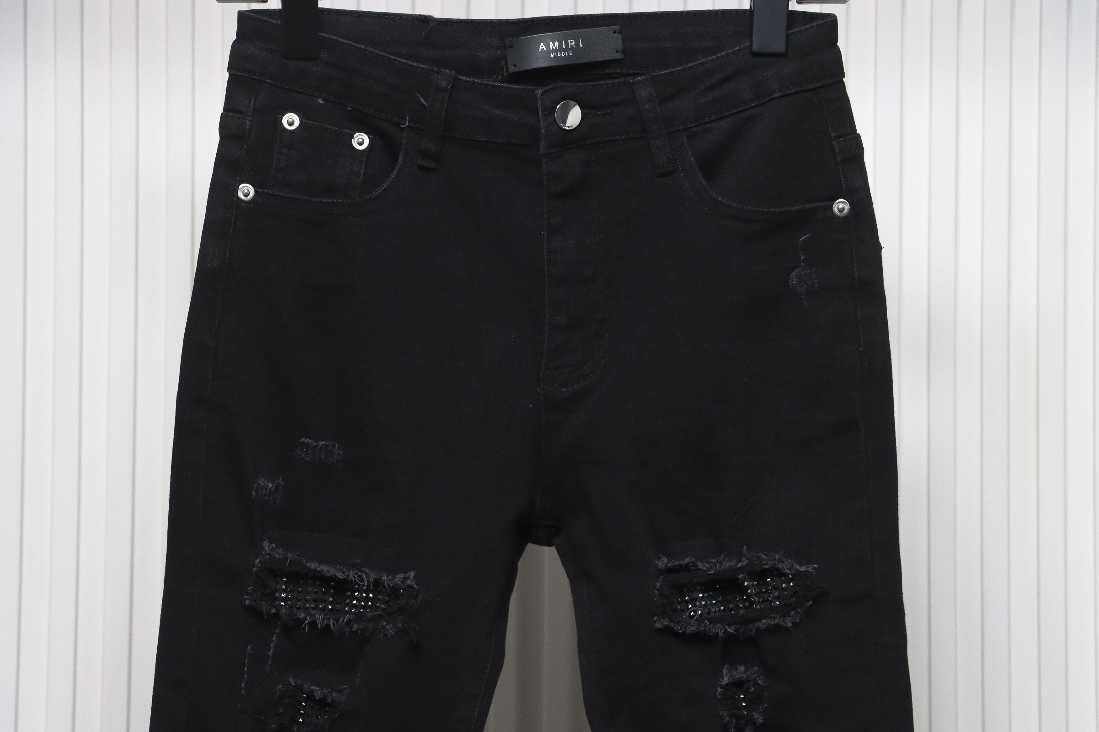 Top Quality AMIRI Ripped and diamante high street jeans