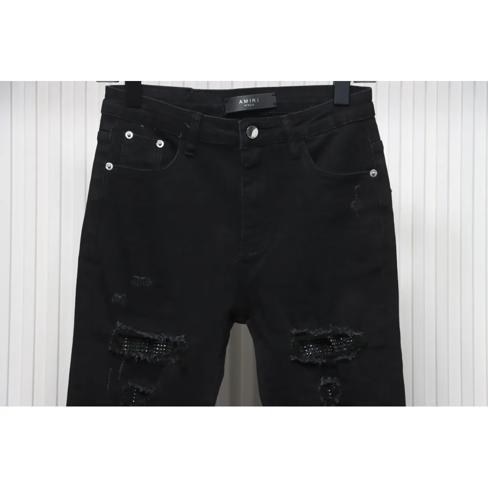 Top Quality AMIRI Ripped and diamante high street jeans