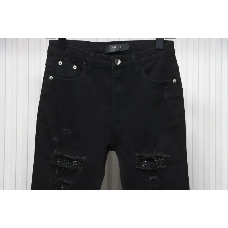 Top Quality AMIRI Ripped and diamante high street jeans