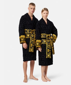     Baroque bathrobe Black