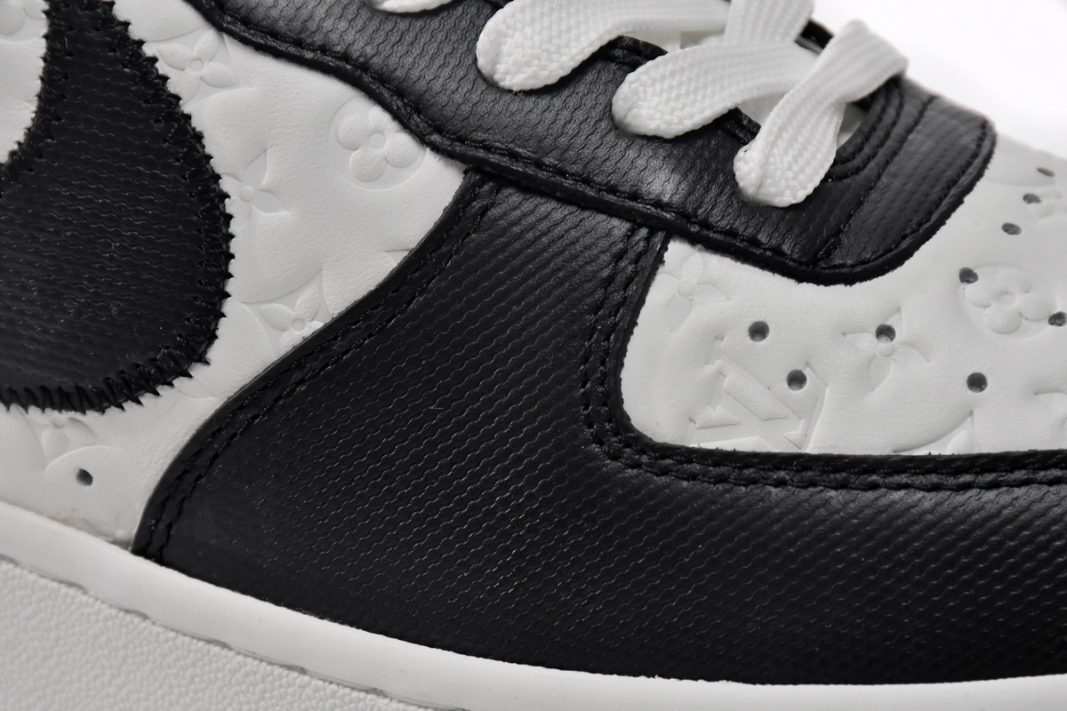    Louis Vuitton x Nike Air Force 1 Black White  7108-8