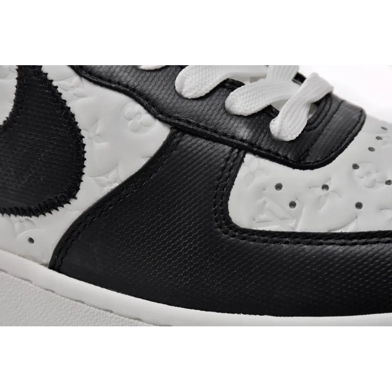 Louis Vuitton x Nike Air Force 1 Black White  7108-8