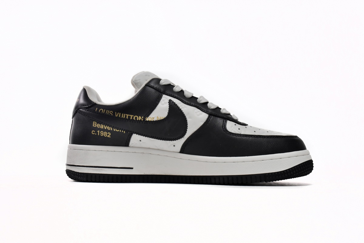    Louis Vuitton x Nike Air Force 1 Black White  7108-8