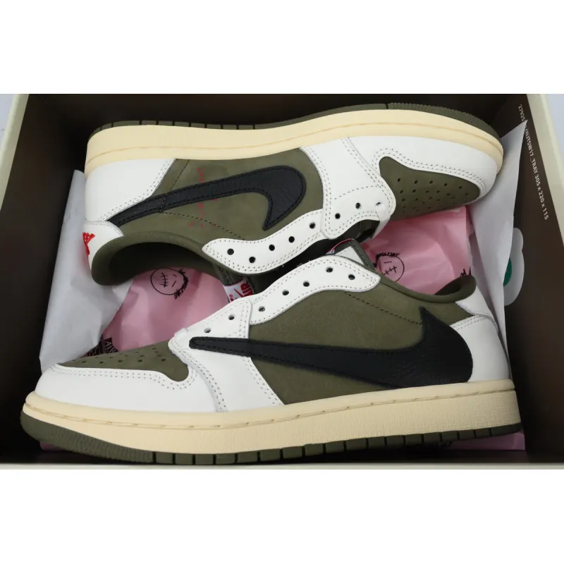 Pkgod Jordan 1 Retro Low OG SP Travis Scott Medium Olive