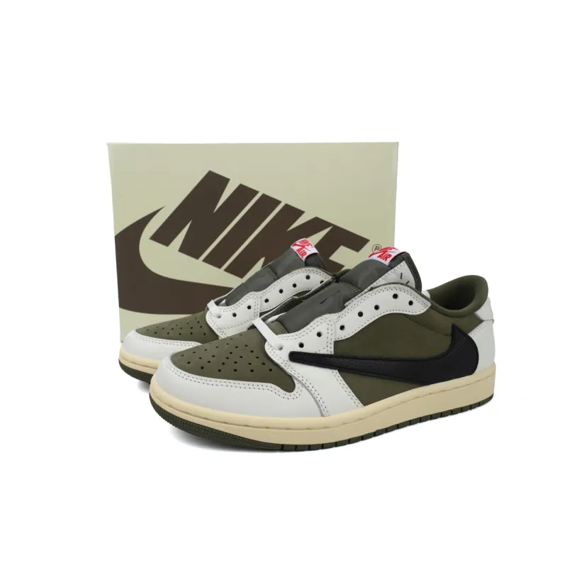 Pkgod Jordan 1 Retro Low OG SP Travis Scott Medium Olive