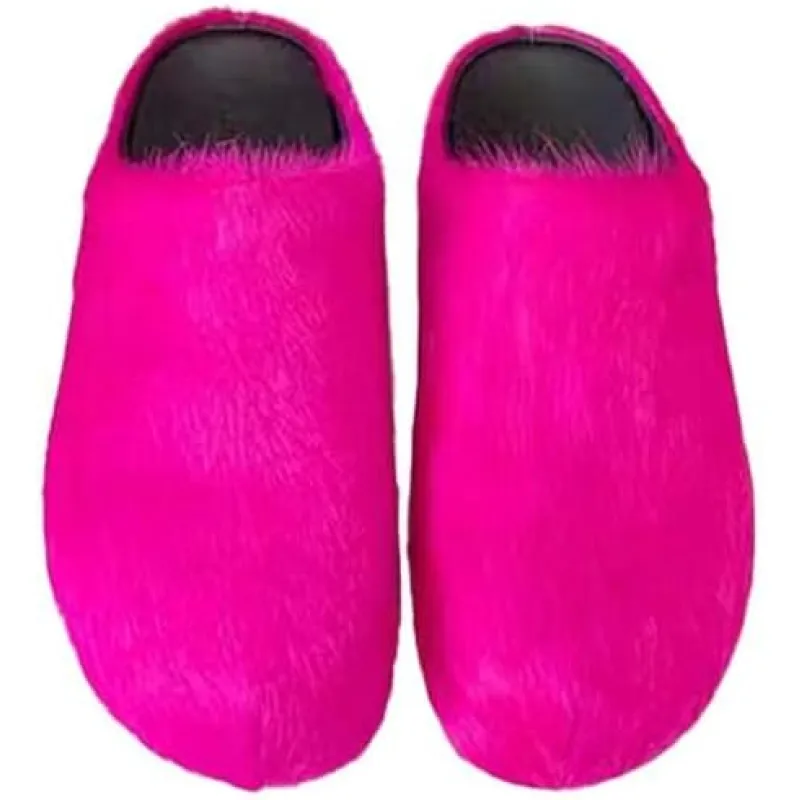 MARNI Slide Long-hair Calfskin Fussbett Sabot