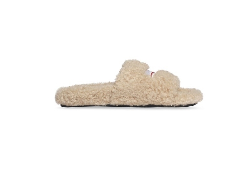 Balenciaga Furry Slide Beige  