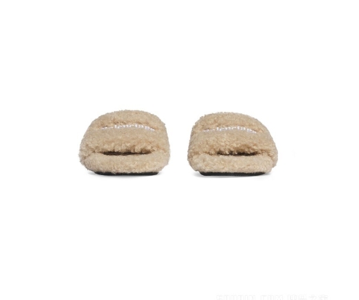 Balenciaga Furry Slide Beige  