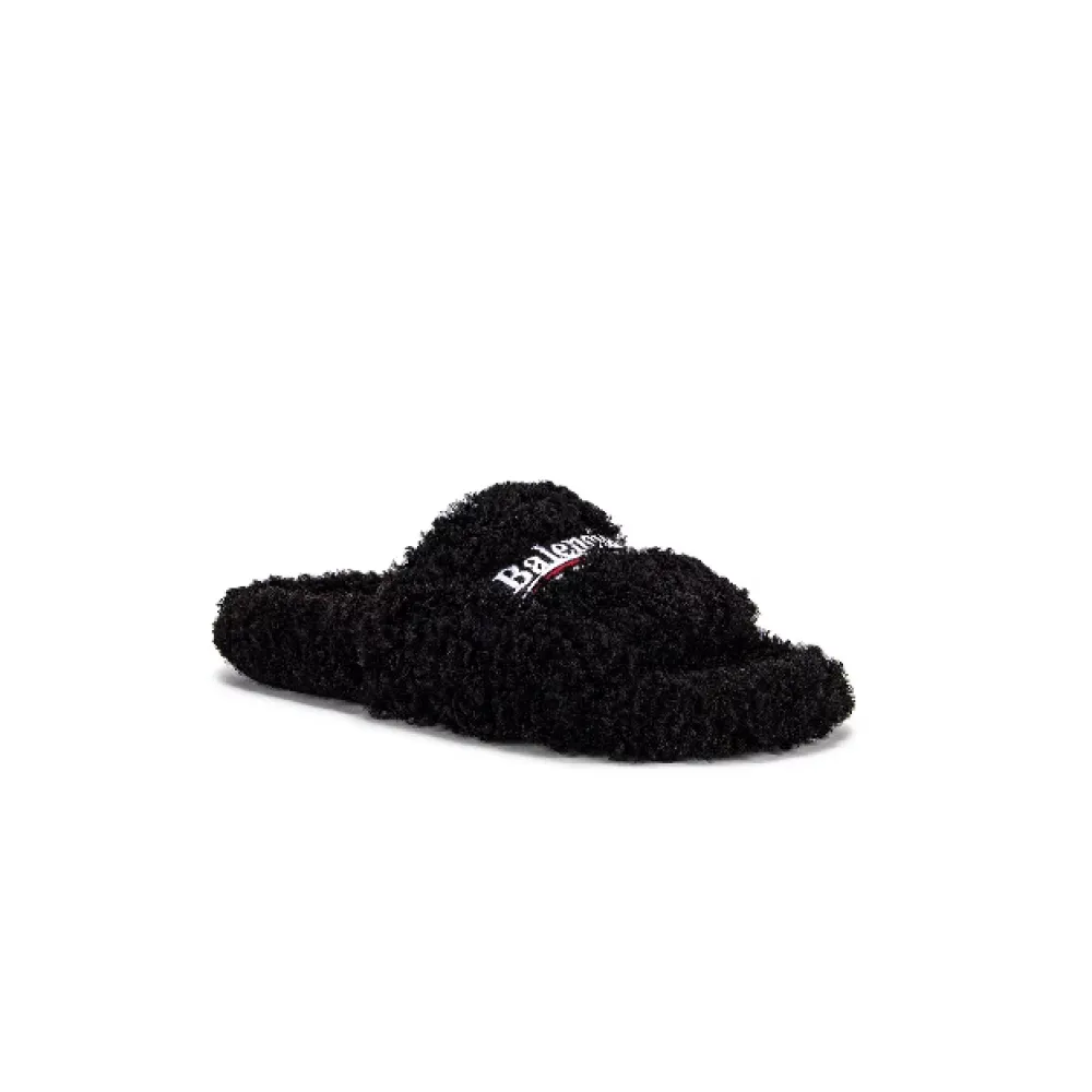 Balenciaga Furry Slide Black  