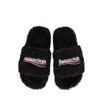 Balenciaga Furry Slide Black  
