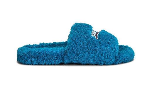 Top Quality    Balenciaga Furry Slide Blue  