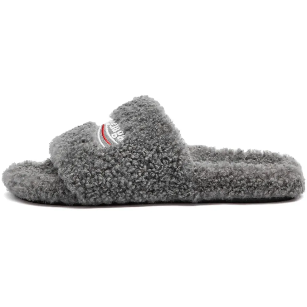 Balenciaga Furry Slide Dark Brown 
