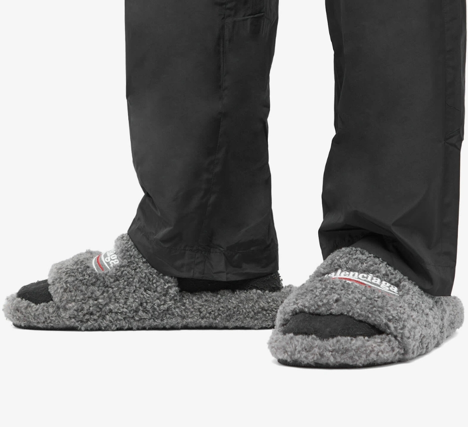 Balenciaga Furry Slide Dark Brown 