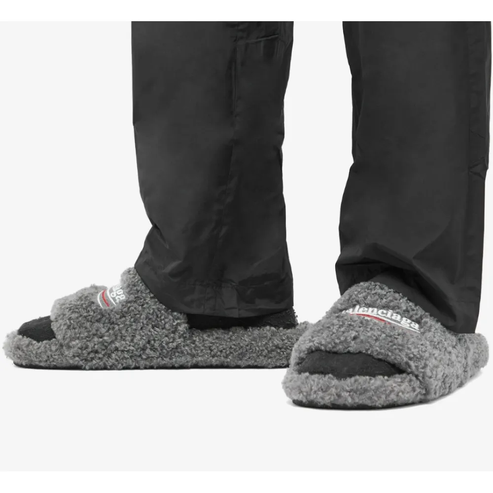 Balenciaga Furry Slide Dark Brown 