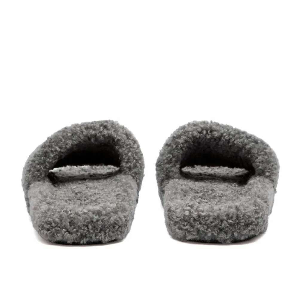 Balenciaga Furry Slide Dark Brown 