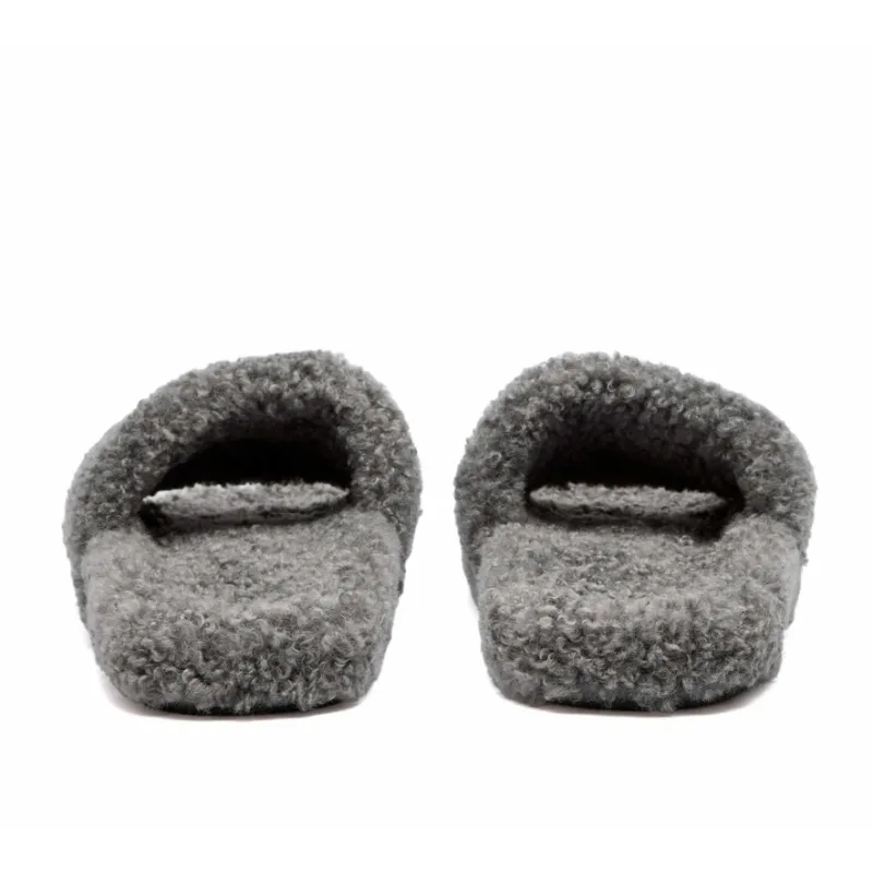 Balenciaga Furry Slide Dark Brown 