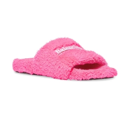 Balenciaga Furry Slide Pink   02