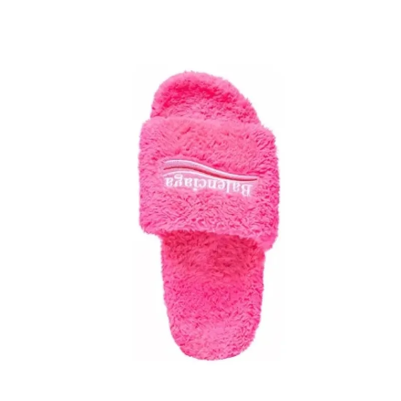 Balenciaga Furry Slide Pink  