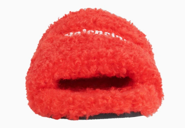 Balenciaga Furry Slide Red  