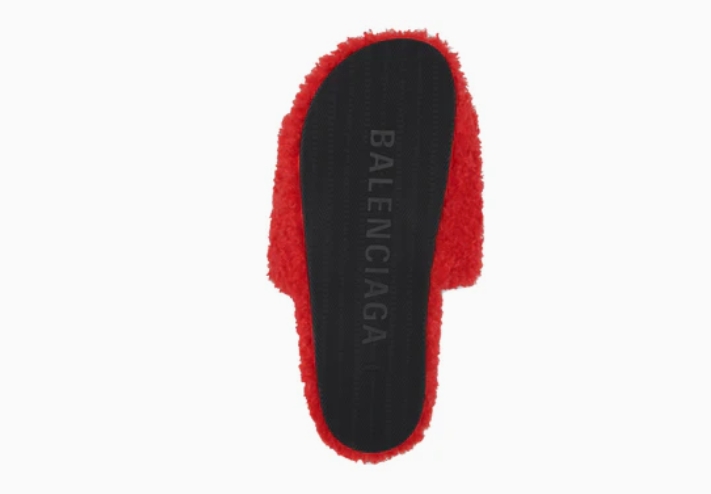 Balenciaga Furry Slide Red  