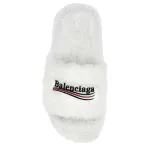 Balenciaga Furry Slide White 