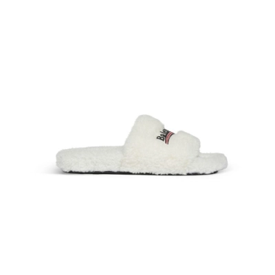 Balenciaga Furry Slide White  02
