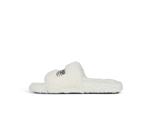 Balenciaga Furry Slide White 