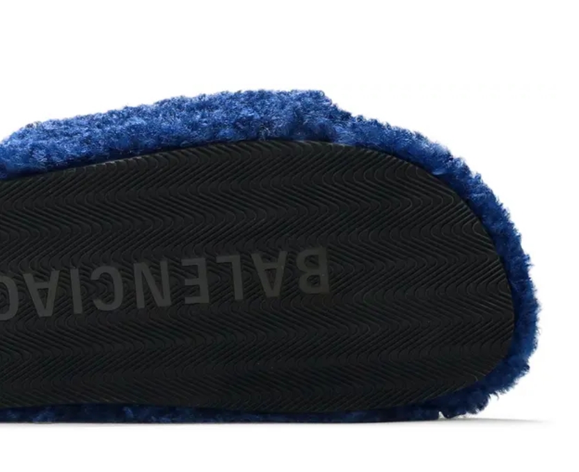 Balenciaga Furry Slide Blue 