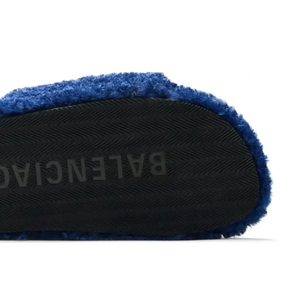Balenciaga Furry Slide Blue 