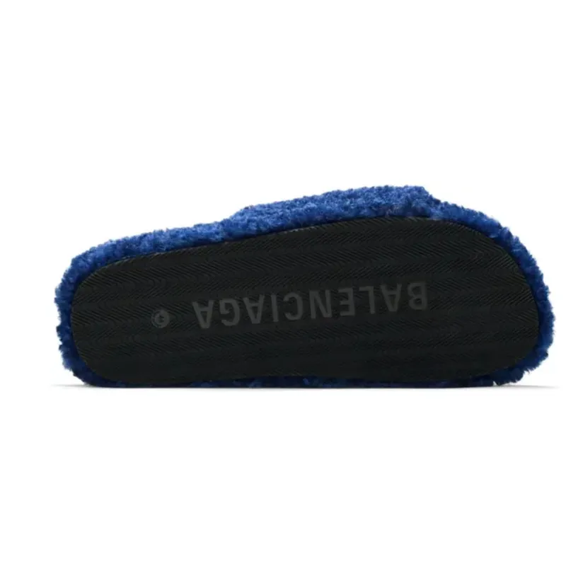 Balenciaga Furry Slide Blue 